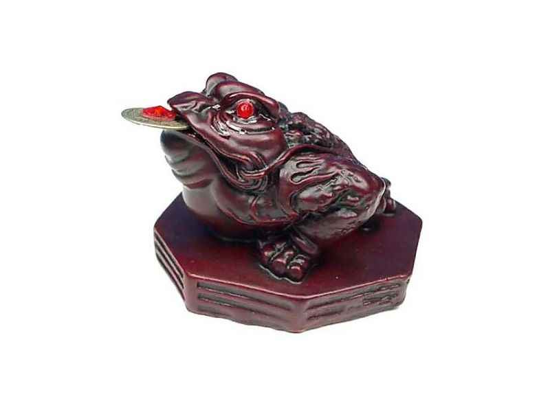 FENG SHUI-Žaba sa sretnim novčićem (tamno crvena) Cijena Akcija