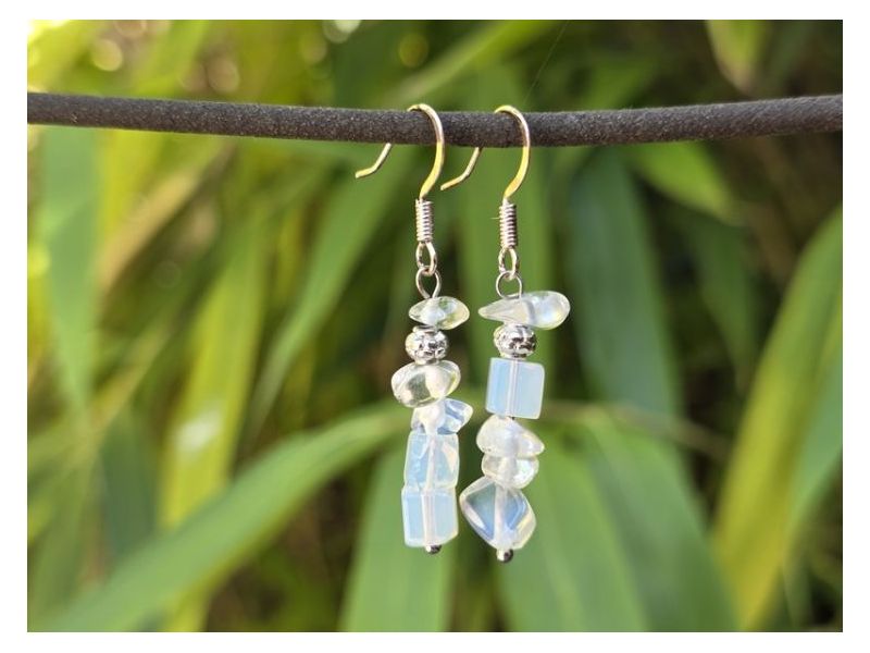 OPAL-STAKLO-Opalit-Viseće naušnice (4 cm) Cijena Akcija